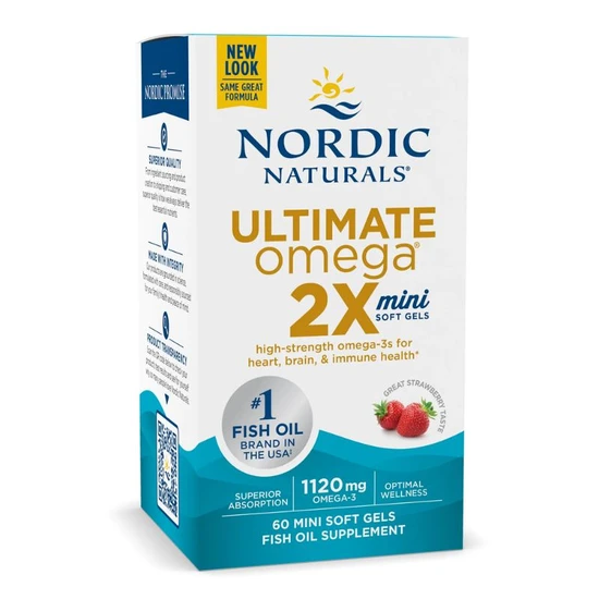 Nordic Naturals Ultimate Omega 2x Mini 1120mg Strawberry Mini Softgels 60