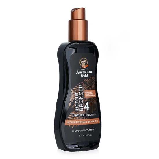 Australian Gold Spray Gel Sunscreen SPF 4 With Instant Bronzer 237ml