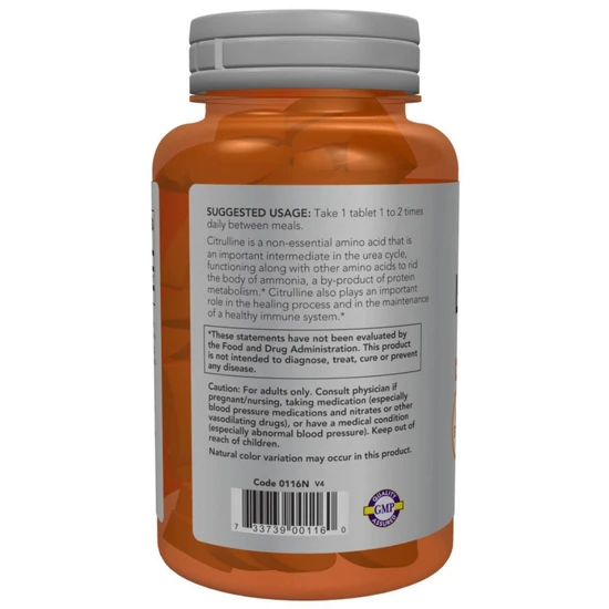 NOW Foods L-Citrulline 1200mg Extra Strength 120 Tablets