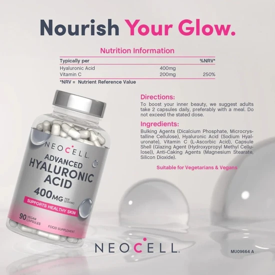 NeoCell Advanced Hyaluronic Acid 400mg Capsules 90 Capsules