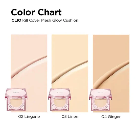 Clio Kill Cover Mesh Glow Cushion Set SPF 50+ #3 Linen (21 warm yellow beige)