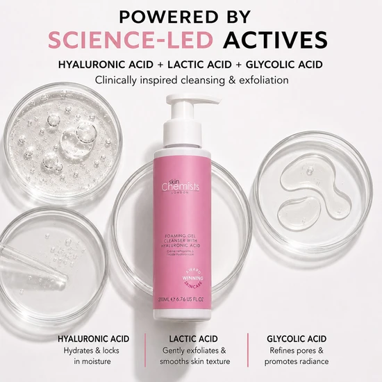 skinChemists Advanced Foaming Gel Cleanser With Hyaluronic Acid 200ml