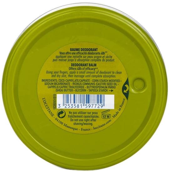 L'Occitane Verveine Verbena Deodorant 0% Aluminium Salts 50g