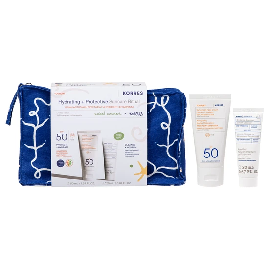 Korres Naked Summers x Korres Yoghurt Sunscreen SPF 50 50ml & Greek Yoghurt Probiotic Cleanser 20ml