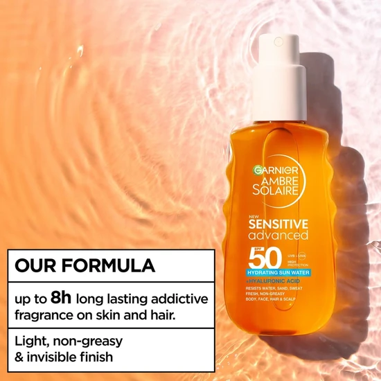 Garnier Ambre Solaire Advanced Sensitive Hydrating Sun Water SPF 50 150ml