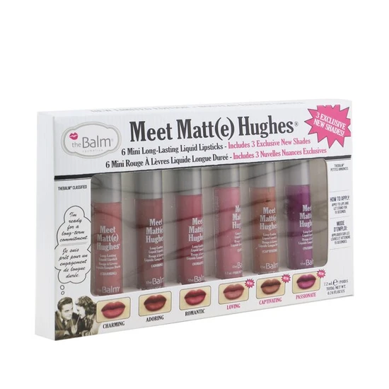 theBalm Meet Matte Hughes 6 Mini Long Lasting Liquid Lipsticks Kit Volume. 3 6x1.2ml