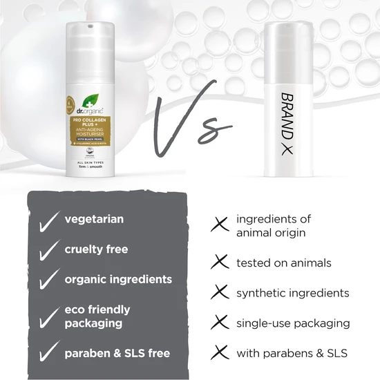 Dr. Organic Pro Collagen Plus Anti Ageing Moisturiser With Black Pearl 50ml
