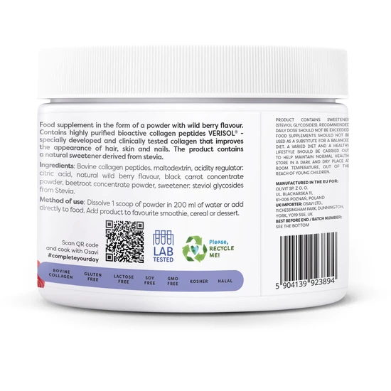 Osavi Collagen Peptides Wild Berry 150g