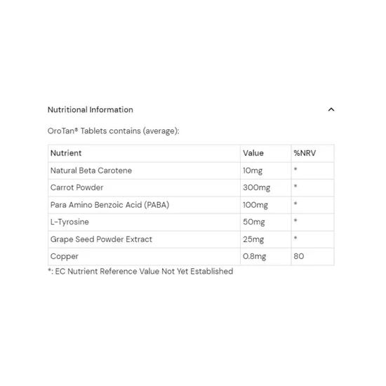 Health Aid Oro-Tan Tablets 60 Tablets