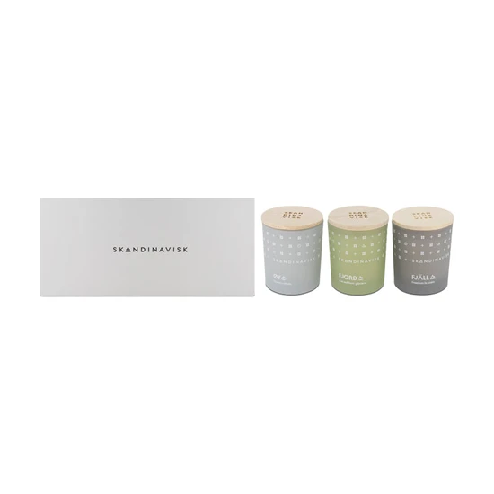 SKANDINAVISK Explore Mini Trio Scented Candle Set 3 x 65g