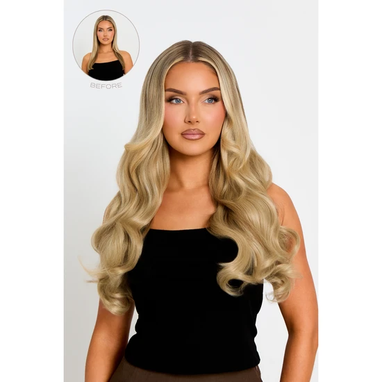 LullaBellz Super Thick 22" Natural Wavy Clip In Hair Extensions 5 Piece