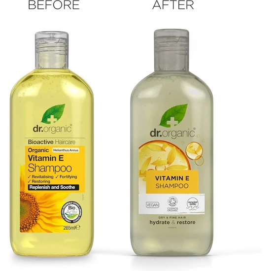 Dr. Organic Hydrate & Restore Vitamin E Shampoo 265ml