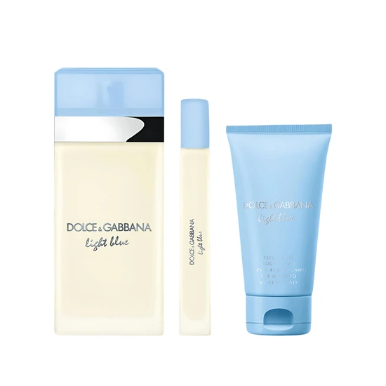 Dolce & Gabbana Light Blue Eau De Toilette Gift Set 100ml + 50ml Body Cream + 10ml