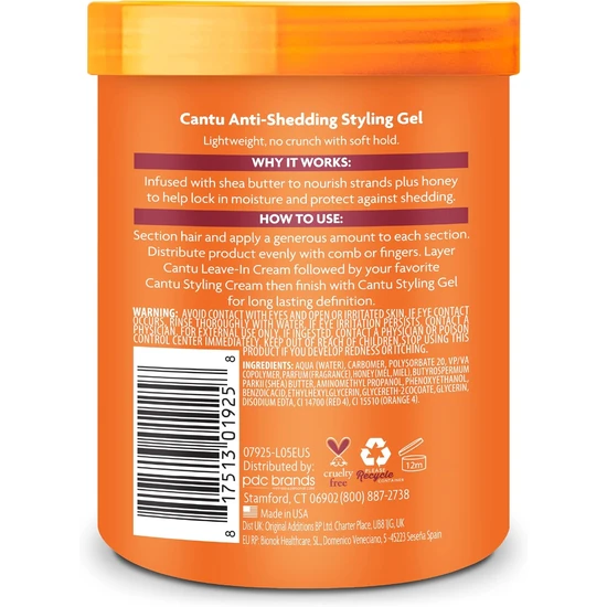 Cantu Shea Butter Anti-shedding Styling Gel 524g