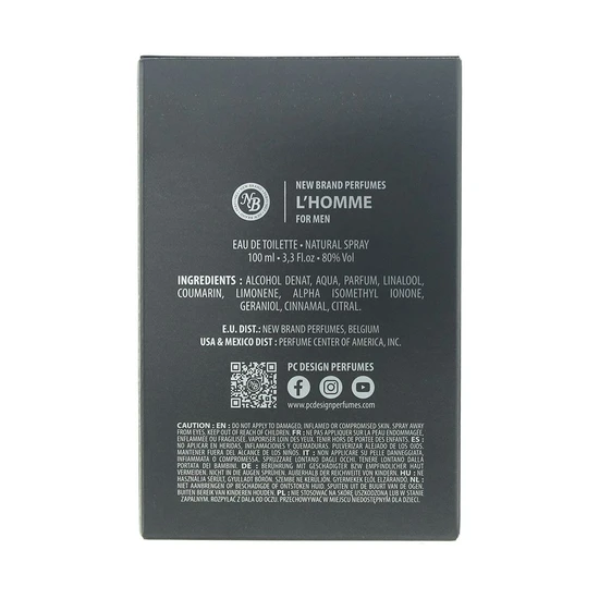 New Brand L'homme Eau De Toilette 100ml