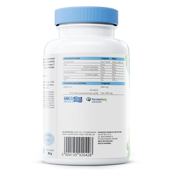 Osavi Omega-3 Vegan 250mg DHA Softgels 120 Softgels