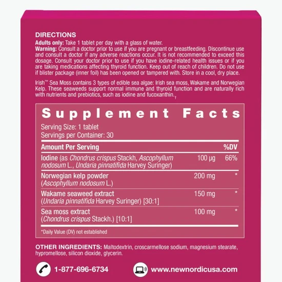 New Nordic Irish Sea Moss Tablets 30 Tablets