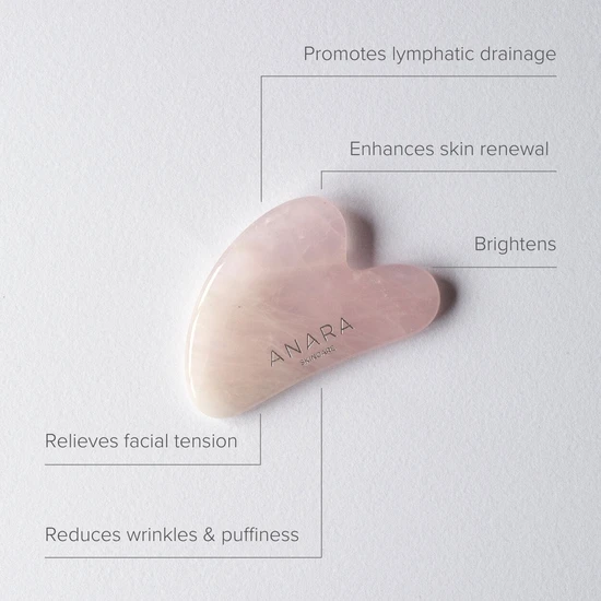Anara Skincare Rose Quartz Crystal Gua Sha