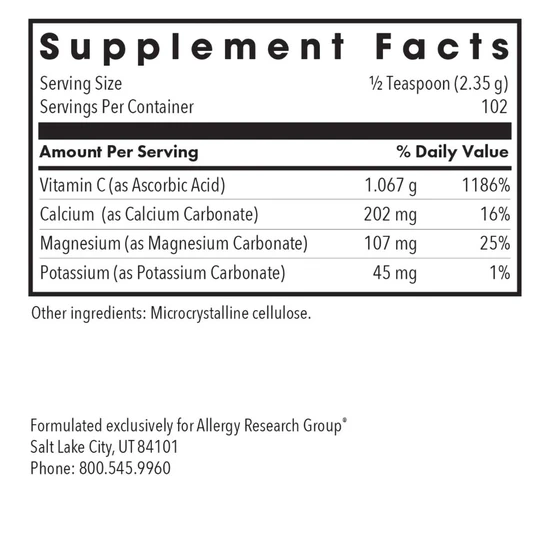 Allergy Research Group Buffered Vitamin C Powder 240g