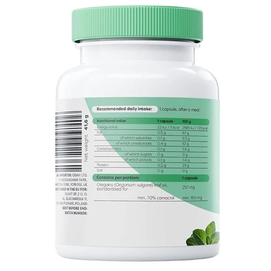 Osavi Oregano Oil Carvacrol 180mg Capsules 60 Capsules