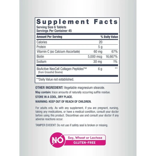NeoCell Super Collagen + Vitamin C & Biotin 270 Tablets