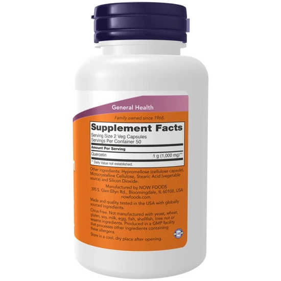 NOW Foods Quercetin 500mg 100 Capsules