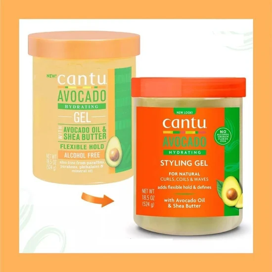 Cantu Avocado Hydrating Styling Gel With Avocado Oil & Shea Butter 524g