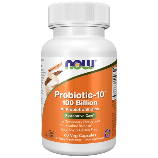 NOW Foods Probiotic-10 100 Billion Capsules 60 Capsules