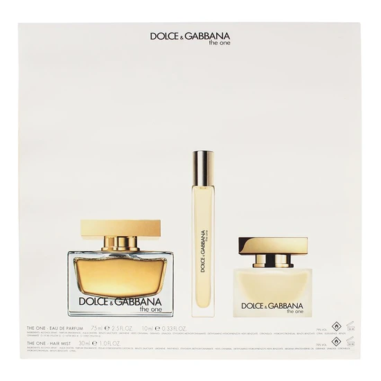 Dolce & Gabbana The One Eau De Parfum 75ml Gift Set 75ml & 10ml Eau De Parfum & 30ml Hair Mist