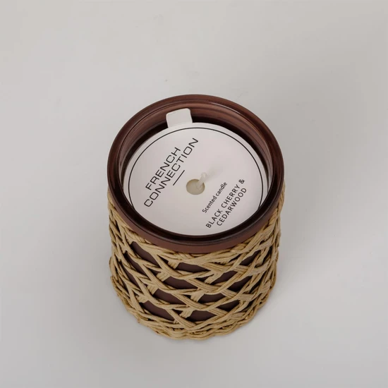 French Connection Bamboo Collection Black Cherry & Cedarwood Candle 200g