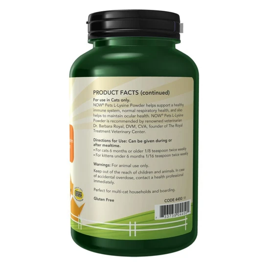 NOW Foods Pets L-Lysine For Cats 226g