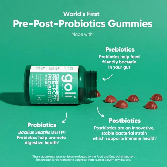 Goli Nutrition Pre+Post+Probiotics Gummies 60 Gummies