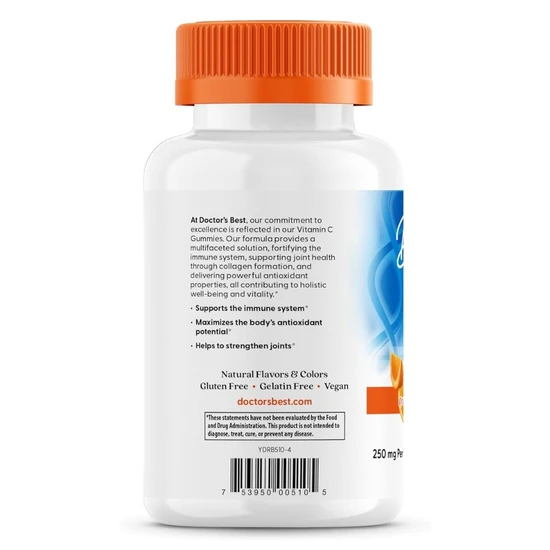 Doctor's Best Vitamin C 250mg Orange Bliss Gummies 120 Gummies