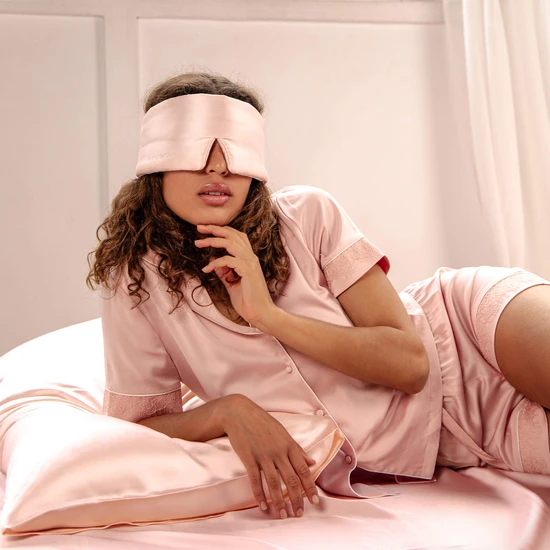 Drowsy Silk Sleep Mask Sunset Pink