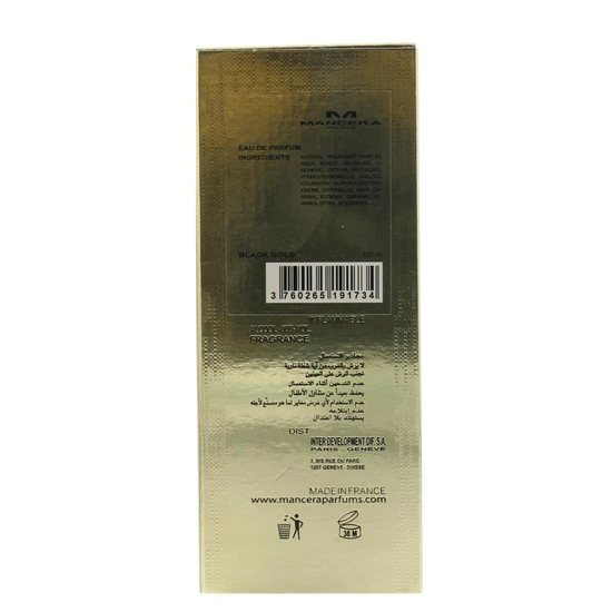 Mancera Black Gold Eau De Parfum 120ml