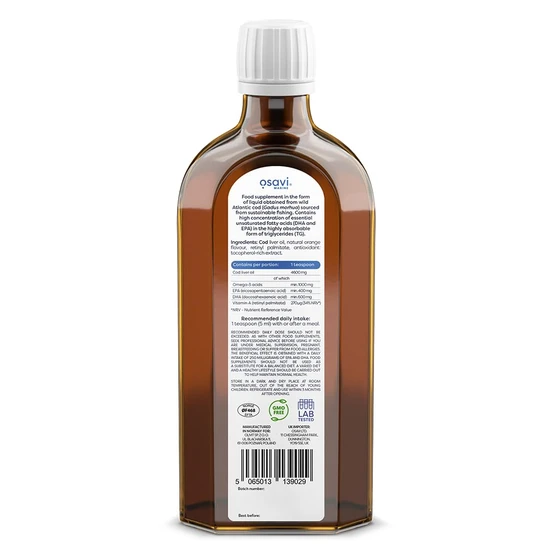 Osavi Norwegian Cod Liver Oil 1000mg Omega 3orange 250ml