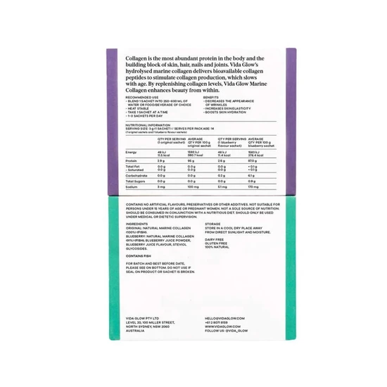 Vida Glow Mixed Natural Marine Collagen Trial Pack 14 x 3g