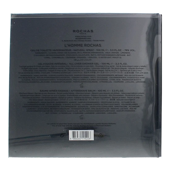 Rochas L'Homme Rochas Gift Set 100ml Eau De Toilette + 100ml Shower Gel + 100ml Body Lotion