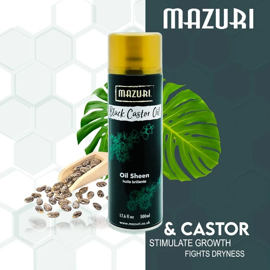 Mazuri Black Castor Oil Sheen Spray 500ml