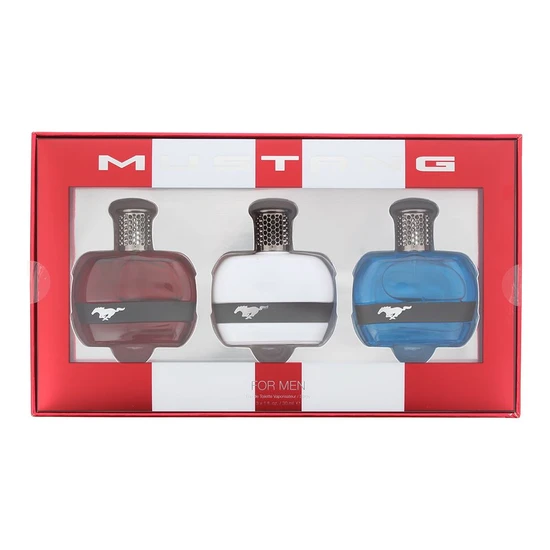 Mustang Gift Set 30ml Red Eau De Toilette + 30ml White Eau De Toilette + 30ml Blue Eau De Toilette