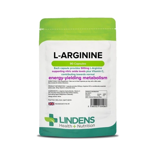 Lindens L-Arginine 500mg Capsules 90 Capsules