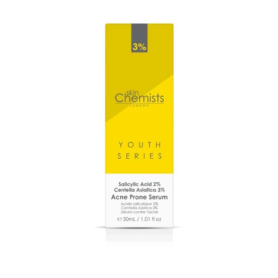 skinChemists Acne Prone Serum Salicylic Acid 2%, Centella Asistica 3% 30ml