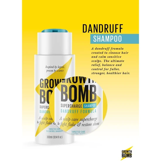 Growth Bomb Dandruff Formula Supercharge Shampoo 300ml