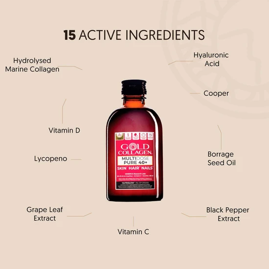 Gold Collagen Multidose Pure 40+ Liquid Supplement 20 x 15ml