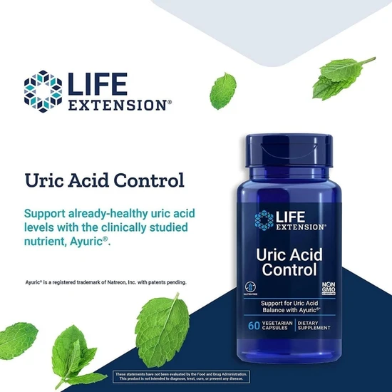 Life Extension Uric Acid Control Vegicaps 60 Vegicaps