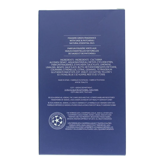 Adidas Champions League Goal Eau De Toilette 100ml