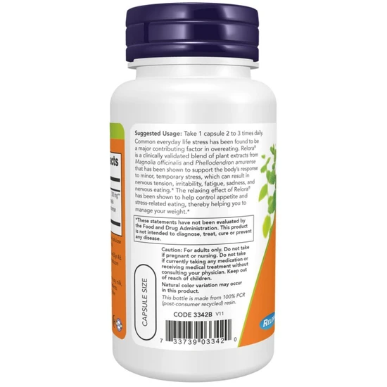 NOW Foods Relora 300mg Vegicaps 120 Vegicaps