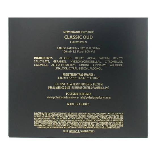 New Brand Prestige Classic Oud Eau De Parfum 100ml