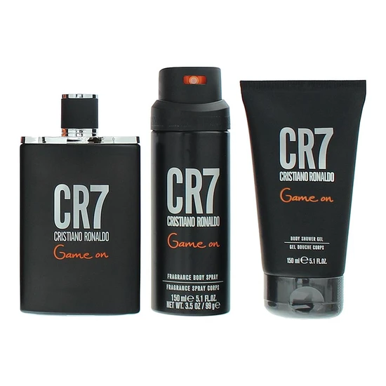 Cristiano Ronaldo Cr7 Game On Eau De Toilette 100ml Gift Set 100ml, 150ml Body Spray & 150ml Shower Gel
