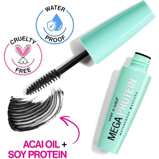 Wet N Wild Mega Protein Waterproof Mascara Very Black